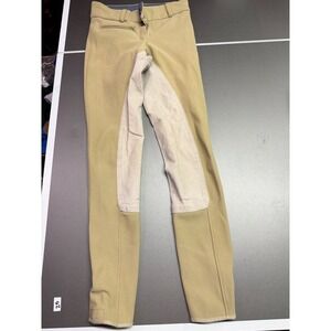 TuffRider Ribbed Low Rise Full Seat Equestrian Breeches Tan Ladies 24 100602-33
